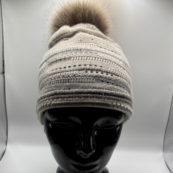 KINROSS Cashmere‎ & Blue Fox Pom Pom Beanie main image 7
